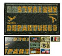 LucaHome - Felpudo de Coco Natural 70x40 Con Base Antideslizante, Divertido Terminal Aeropuerto, Absorbente Para Entrada Casa, Ideal Para Puerta Exterior o Pasillo