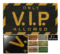 LucaHome - Felpudo de Coco Natural 70x40 Con Base Antideslizante, Divertido VIP Absorbente Para Entrada Casa, Ideal Para Puerta Exterior o Pasillo