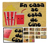 LucaHome - Felpudo de coco natural 70x40 con base antideslizante, felpudo de coco divertido "En esta casa se esta..",felpudo absorbente entrada casa, ideal para puerta exterior o pasillo, alta calidad