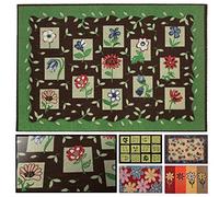 LucaHome - Felpudo de Goma y PVC Manchester Cuadrados Flores Antideslizante Absorbente, Felpudo 45x68cm Goma y PVC, Felpudo para Exterior e Interior