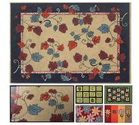 LucaHome - Felpudo de Goma y PVC Manchester Flores Otoño Antideslizante Absorbente, Felpudo 45x68cm Goma y PVC, Felpudo para Exterior e Interior