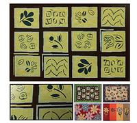 LucaHome - Felpudo de Goma y PVC Manchester Iconos Flores Antideslizante Absorbente, Felpudo 45x68cm Goma y PVC, Felpudo para Exterior e Interior