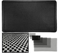 LucaHome - Felpudo Entrada Casa 35x60cm - Goma con Picos Antideslizante - Exterior para Lluvia - Alfombra de Fácil Limpieza - Negro