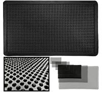 LucaHome - Felpudo Entrada Casa 60x100cm - Goma Con Picos Antideslizante Para Exterior y Lluvia - Alfombra Fácil Limpieza - Negro