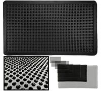 LucaHome - Felpudo Entrada Casa 70x120cm - Goma con Picos Antideslizante - Exterior para Lluvia - Alfombra de Fácil Limpieza - Negro