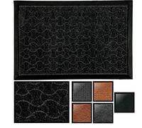 LucaHome - Felpudo Entrada casa de CIPRO Antideslizante, Felpudo, fácil Limpieza, Felpudo Absorbente alcolchado, Fepudo para Exterior e Interior (Negro Geometrico, 45x75 cm)