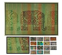 LucaHome - Felpudo Entrada casa de Goma-Flocada 40x70 cm Arizona Forma Base Antideslizante- fácil Limpieza- Felpudo Absorbente Acolchado- Fepudo para Exterior e Interior (Elefante)