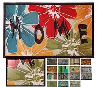 LucaHome - Felpudo Entrada casa de Goma-Flocada 40x70 cm Arizona Forma Base Antideslizante- fácil Limpieza- Felpudo Absorbente Acolchado- Fepudo para Exterior e Interior (Home Flor)