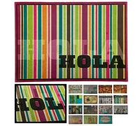 LucaHome - Felpudo Entrada casa de Goma-Flocada 45x75 cm Arizona Forma Base Antideslizante- fácil Limpieza- Felpudo Absorbente Acolchado- Fepudo para Exterior e Interior (Hola)