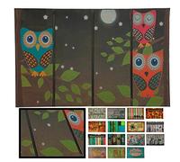 LucaHome - Felpudo Entrada casa de Goma-Flocada 45x75cm Arizona Base Antideslizante- fácil Limpieza- Felpudo Absorbente Acolchado- Fepudo para Exterior e Interior (Buhos)