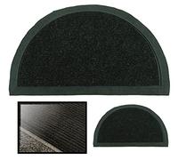 LucaHome - Felpudo Entrada Casa Negro 40x70 cm Semiluna de Goma-Moqueta, Base Antideslizante, Fácil Limpieza, Absorbente, para Exterior e Interior