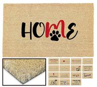 LucaHome - Felpudo Entrada casa Original y Divertido de Coco Natural - Felpudo Home Huella 33x60 - Ideal para Puertas de Exteriores Cubiertas, pasillos y entradas de hogares