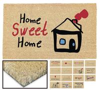 LucaHome - Felpudo Entrada casa Original y Divertido de Coco Natural - Felpudo Home Sweet Home 33x60 - Ideal para Puertas de Exteriores Cubiertas, pasillos y entradas de hogares