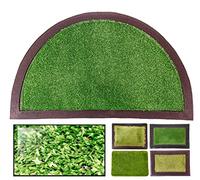 LucaHome - Felpudo Entrada casa 40x70 cm semiluna de Goma y Césped Artificial Base Antideslizante, Felpudo, fácil Limpieza, Felpudo Absorbente, Fepudo para Exterior e Interior