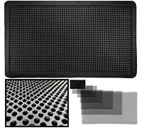 LucaHome - Felpudo Goma Picos Entrada casa para Exterior o Interior, Felpudo con púas Rectangular Antideslizante con Picos para facilitar la Limpieza del Calzado, Felpudo de Color Negro (30 x 55 cm)
