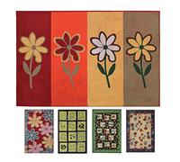 LucaHome - Felpudo de Goma y PVC Manchester Lineas Flores Antideslizante Absorbente, Felpudo 45x68cm Goma y PVC, Felpudo para Exterior e Interior