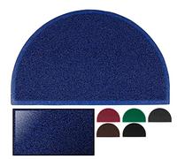 LucaHome - Felpudo Rizo Villena Azul Semiluna con Base Antideslizante Muy Absorbente, Felpudo 45x75cm Rizos PVC, Felpudo para Exterior e Interior