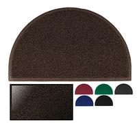 LucaHome - Felpudo Rizo Villena Marrón Semiluna 45x75cm con Base Antideslizante Muy Absorbente, Rizos PVC para Exterior e Interior