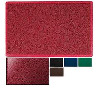 LucaHome - Felpudo Rizo Villena Rojo Rectangular 45x75cm con Base Antideslizante Muy Absorbente, Rizos PVC para Exterior e Interior