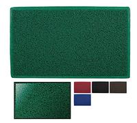 LucaHome - Felpudo Rizo Villena Verde Rectangular 45x75cm Con Base Antideslizante Muy Absorbente, Rizos PVC Para Exterior e Interior