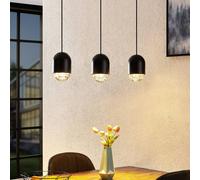 Lucande Amielle lámpara colgante, 3 luces, negro