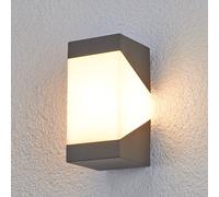 Lucande aplique de exterior Kiran, gris, metal, IP44, E27