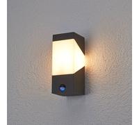 Lucande aplique de exterior Kiran, sensor, rugoso, IP44, E27