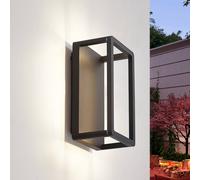 Lucande Aplique de exterior LED Thorvid, altura 26 cm, negro