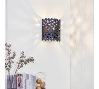 Lucande aplique de pared Aeloria, negro, hierro, 32,5 cm, E27