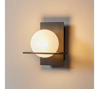 Lucande aplique de pared Kulka, 1 luz, negro, cristal, G9
