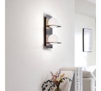 Lucande aplique de pared Kulka, 2 luces, negro, cristal, G9