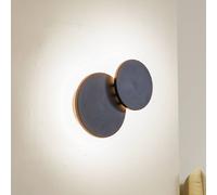 Lucande Aplique de pared LED Elrik, negro, 20 cm de altura, metal