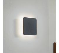 Lucande Aplique de pared LED Elrik, negro, 22 cm de altura, metal
