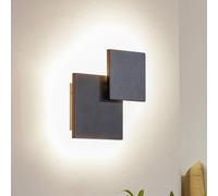Lucande Aplique de pared LED Elrik, negro, 27 cm de altura, metal