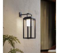 Lucande Aplique de pared LED Tilena, angular, negro, aluminio