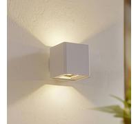 Lucande Aplique LED para exterior Aaron, blanco, IP54, arriba/abajo