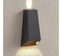 Lucande Aplique LED para exterior Dagur, gris oscuro