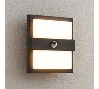 Lucande Aplique LED para exterior Gylfi, 20 cm, negro, sensor