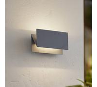 Lucande Aplique LED para exterior Meja, gris, aluminio, 27cm, IP54