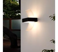 Lucande Aplique LED para exteriores Skadi arqueado