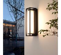 Lucande LED Lámpara de pared Led exterior Banetti (Moderno) en Negro hecho Aluminio (1 llama, lámparas para aplique, lámpara