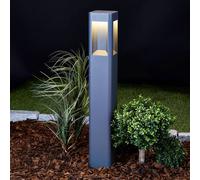 Lucande Bolardo luminoso LED Annika, antracita, metal, 80 cm
