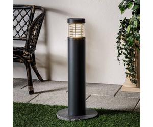 Lucande Bolardo luminoso LED Lucius, 65 cm, antracita, metal, IP54