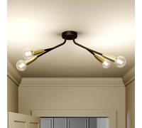 Lucande Carlea lámpara techo 4 luces latón-negro
