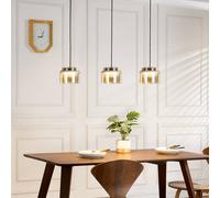 Lucande Diano lámpara colgante, ámbar, 3 luces