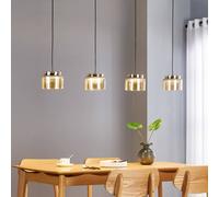 Lucande Diano lámpara colgante, ámbar, 4 luces