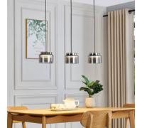 Lucande Diano lámpara colgante, gris humo, 3 luces