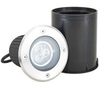 Lucande Foco de suelo empotrado LED de Acero Gris