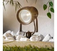 Lucande Foco exterior LED Irina, juego de 3, piqueta, enchufe, gris