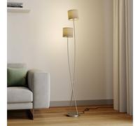 Lucande Juljana lámpara de pie, 2 luces, textil